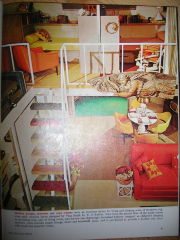 Inventive wig-wam style vacation house designed by Ving Smith for U.S. Rubber