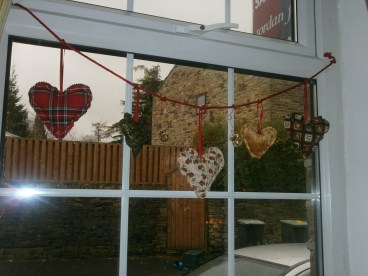 Hanging hearts decoration