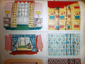 1950s curtains illustrations
