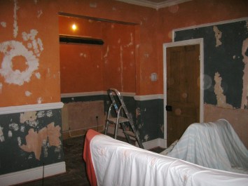 Stripped living room