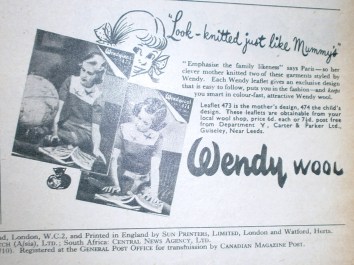 1950s Wendy Wool advert