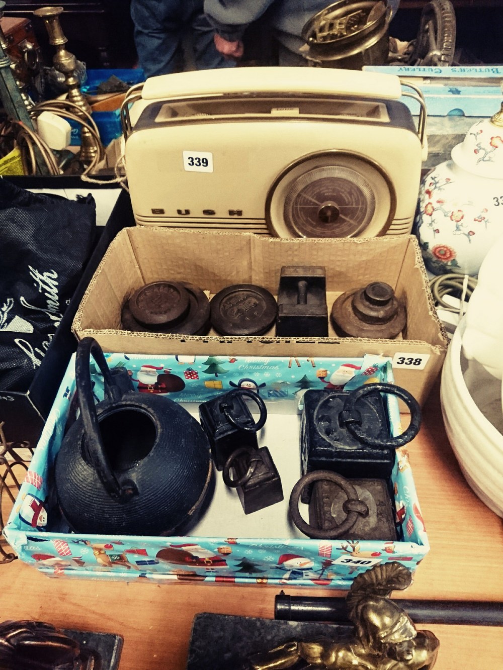 Bush radio and weights 