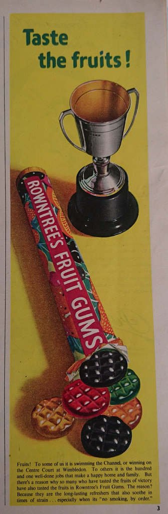 Rowntree's Fruit Gums Vintage Advert 1952